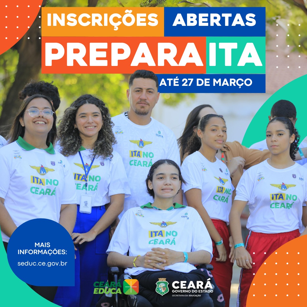 Abertas inscrições para seleção de estudantes para o PreparaITA Ceará